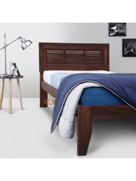 Elegant Solid Sheesham Wood Handmade Modern Single bed (Walnut)